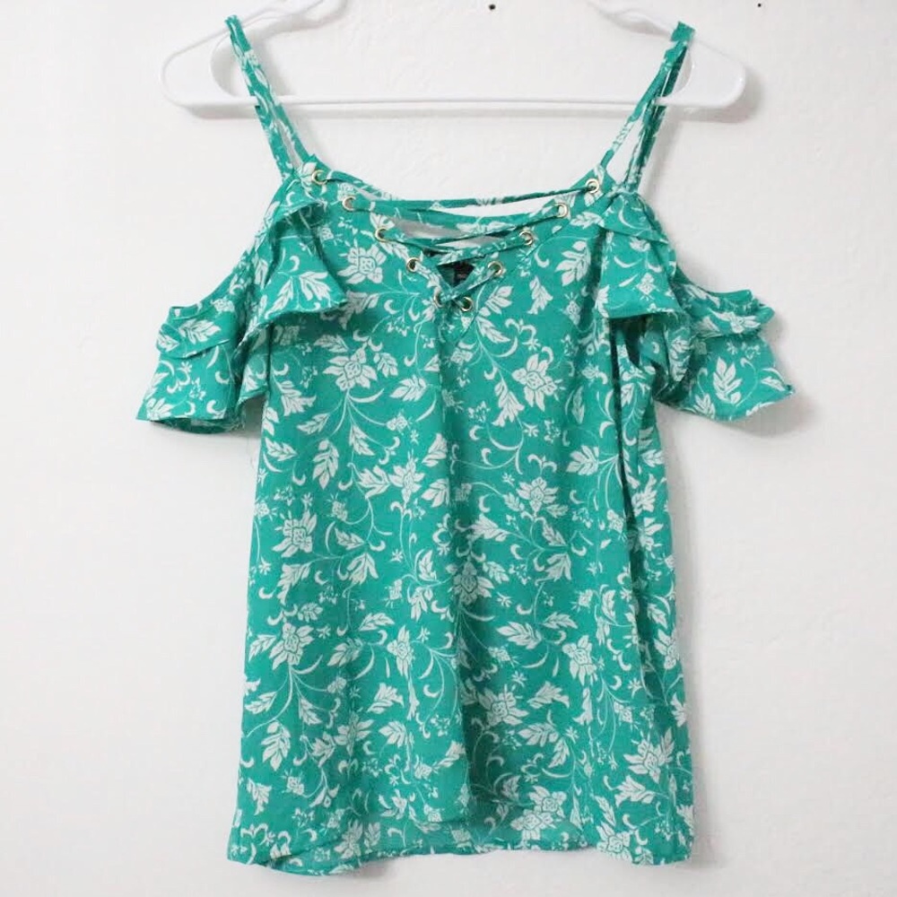 Express Floral Criss Cross Front Top